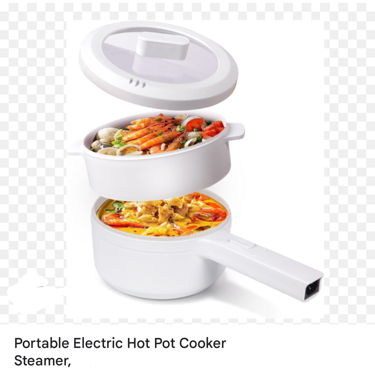 Electric Hot Pot with Steamer & Temperature Control - Non-Stick Electric Cooker