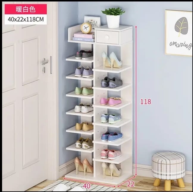 : Shoe Rack Double Row with Stackable, Large Capacity, and Freestanding Storage. Different Colors
