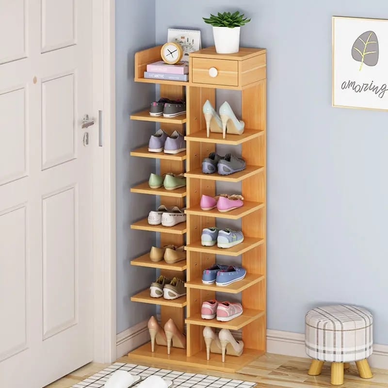: Shoe Rack Double Row with Stackable, Large Capacity, and Freestanding Storage. Different Colors