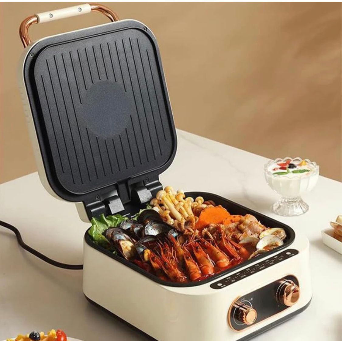 10 in 1 Electric Grill with Cooking Pot, Multifunctional Cooker