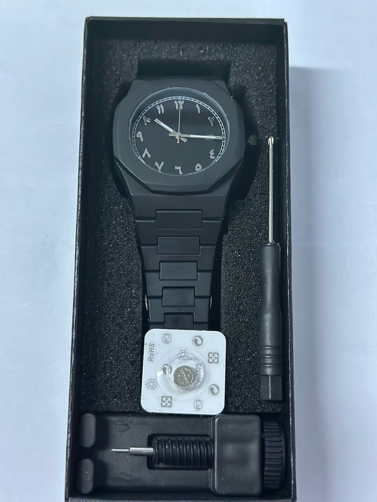 Limited Edition Black Arabic Date Watch For Men