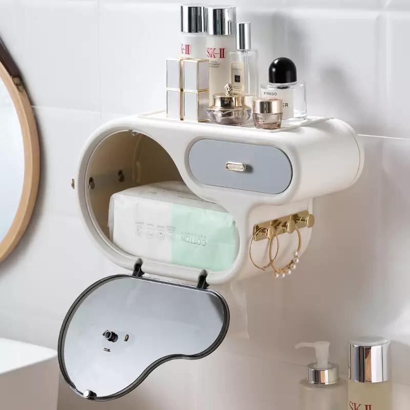 Wall Mount Toilet Roll Paper Organizer
