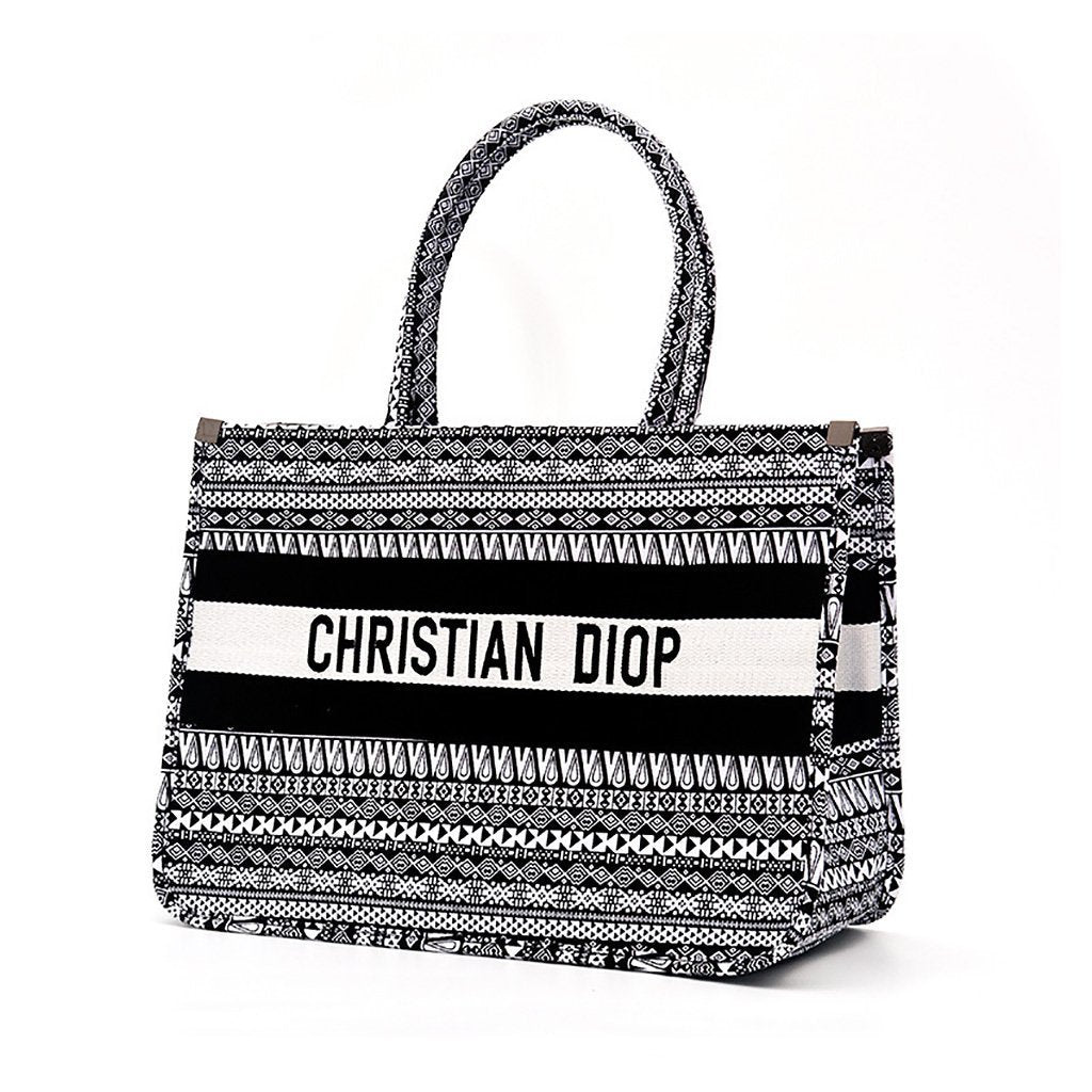 Black and white checkered shoulder bag