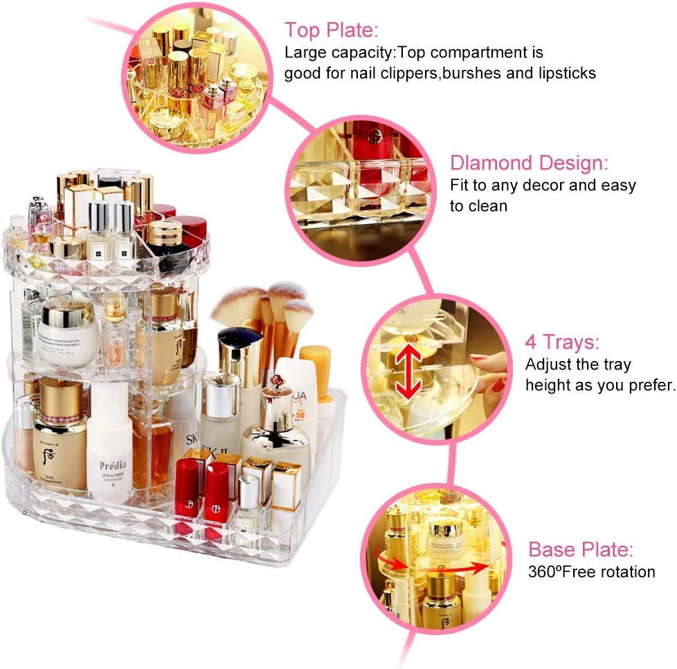 360° Rotating Multi-Function Cosmetic Organizer UAE | Buy Makeup Storage Online Dubai