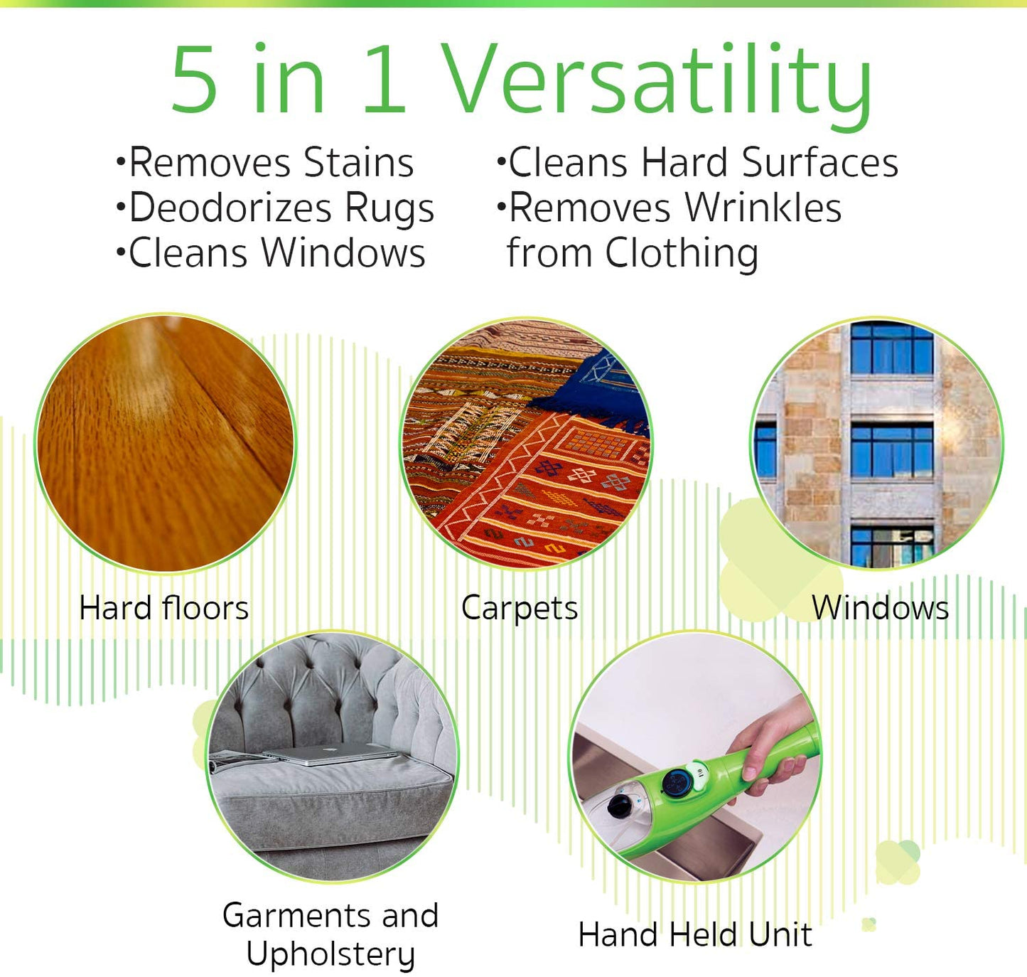 Household 5 in 1 cleaning mop x 5 ACCESSORIES