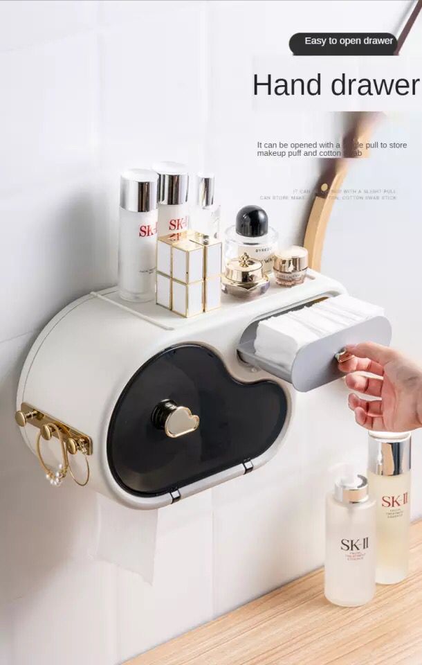 Wall Mount Toilet Roll Paper Organizer