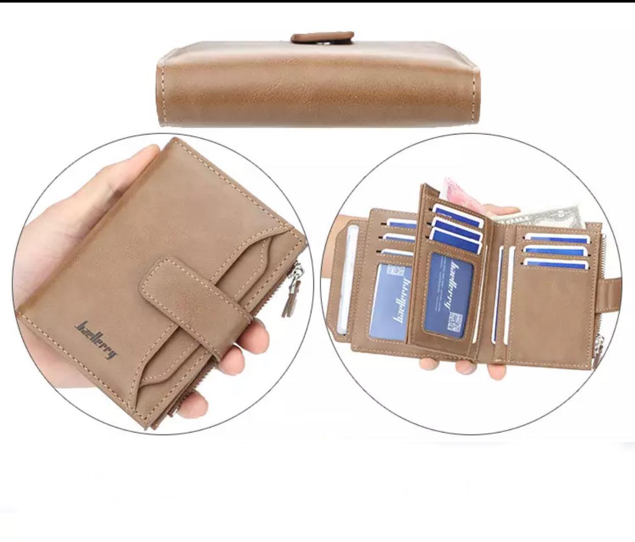 Men's Leather Wallet with Coins Pocket