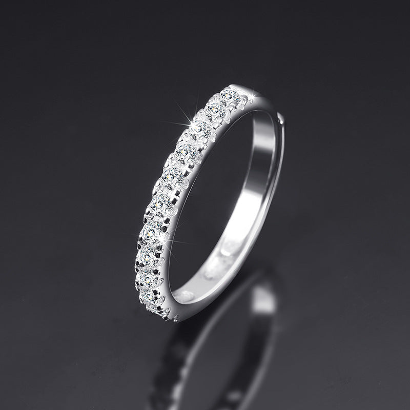 Cubic Zirconia Silver Ring 925 | Adjustable Heart Ring UAE