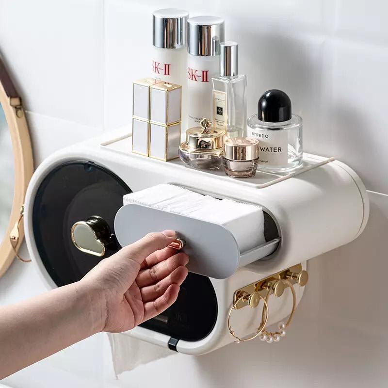 Wall Mount Toilet Roll Paper Organizer