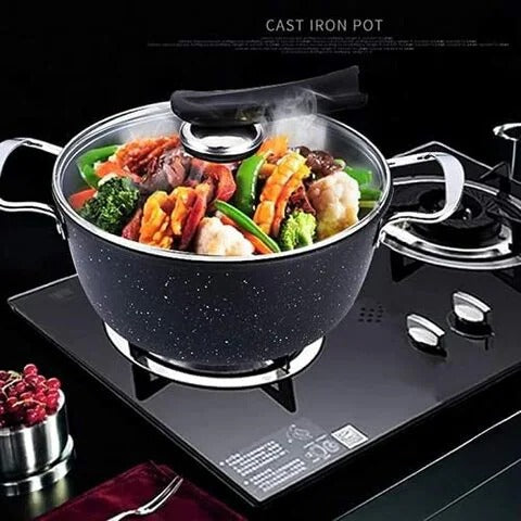 Kitchen Cookware Set Black Non-Stick 3pc UAE | Soup Pot Wok Fry Pan