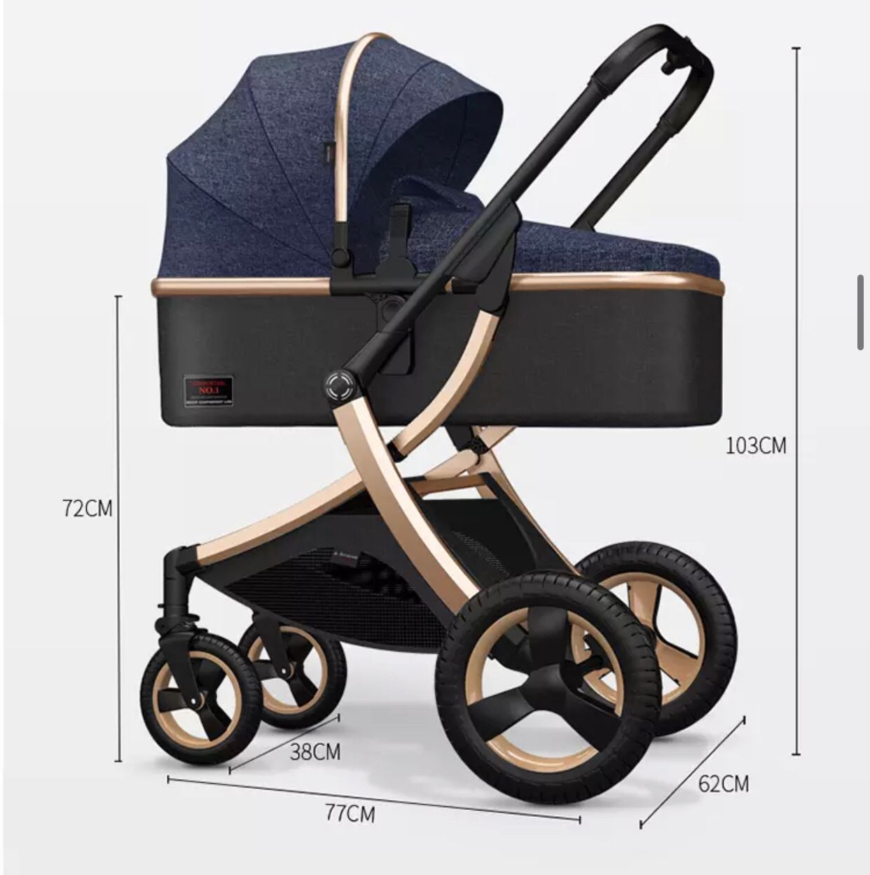 Luxury Baby Pram 3 In 1 European Foldable Pram Baby Pram Stroller - Saadstore