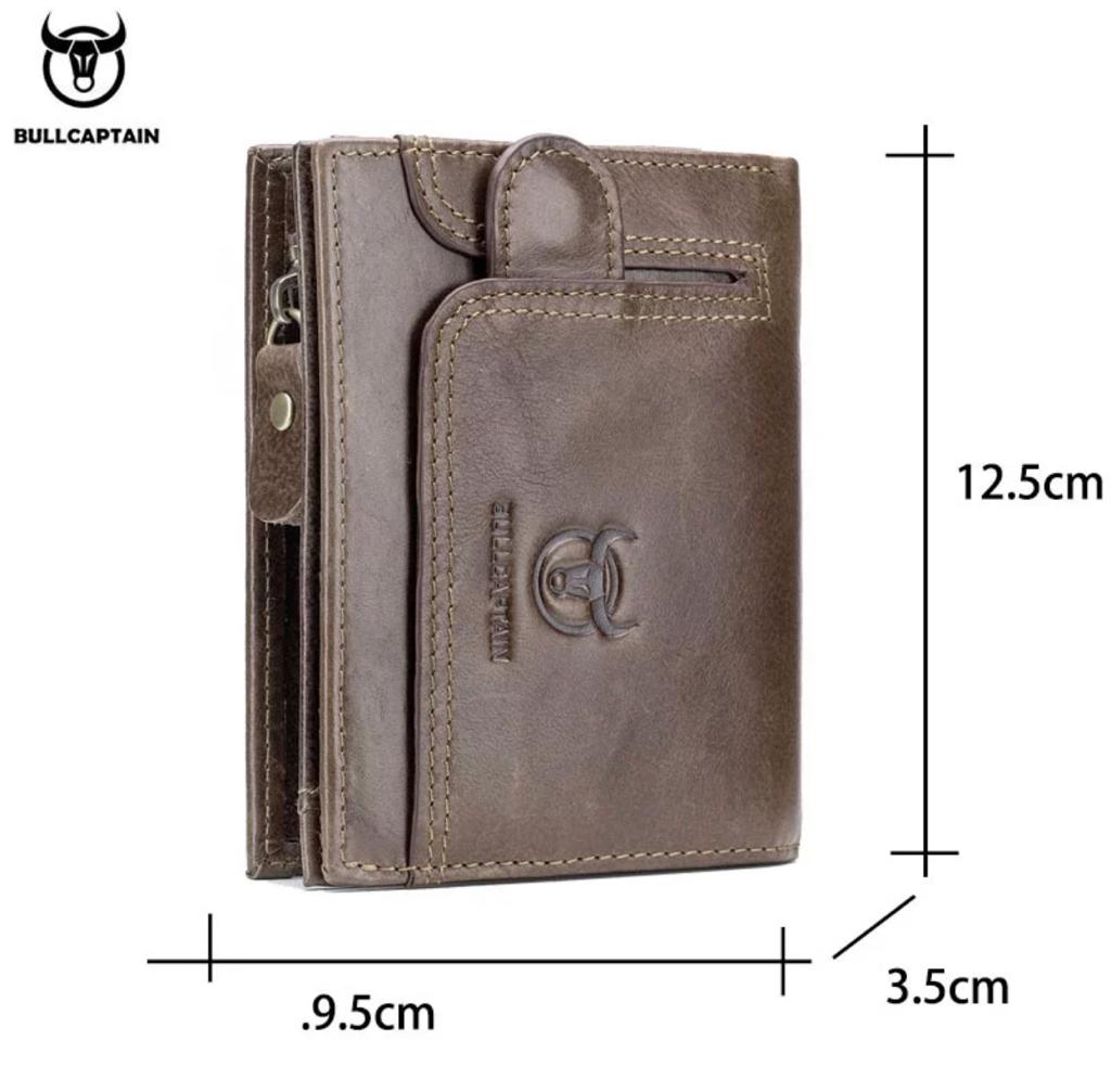 BULLCAPTAIN Men's Wallet Zipper Wallet