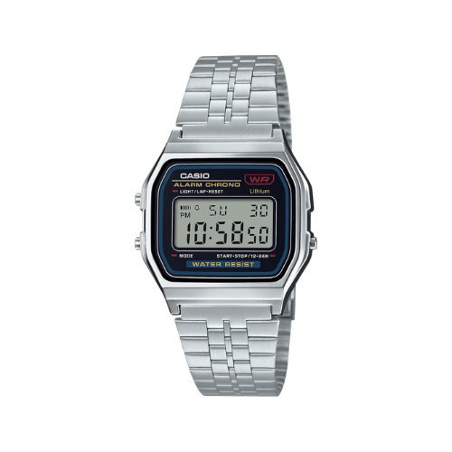 Casio Unisex Digital Watch Silver Stainless Steel Band 30M Water Resistant UAE