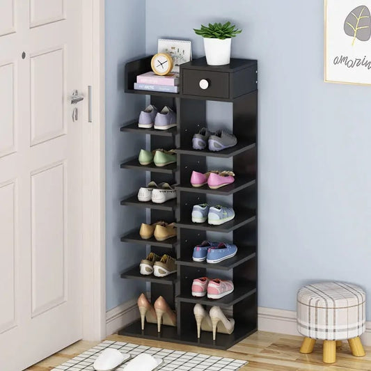 : Shoe Rack Double Row  with Stackable, Large Capacity, and Freestanding Storage. Different Colors