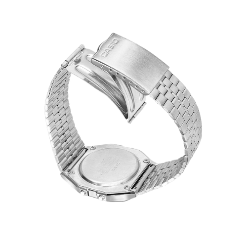 Casio Unisex Digital Watch Silver Stainless Steel Band 30M Water Resistant UAE