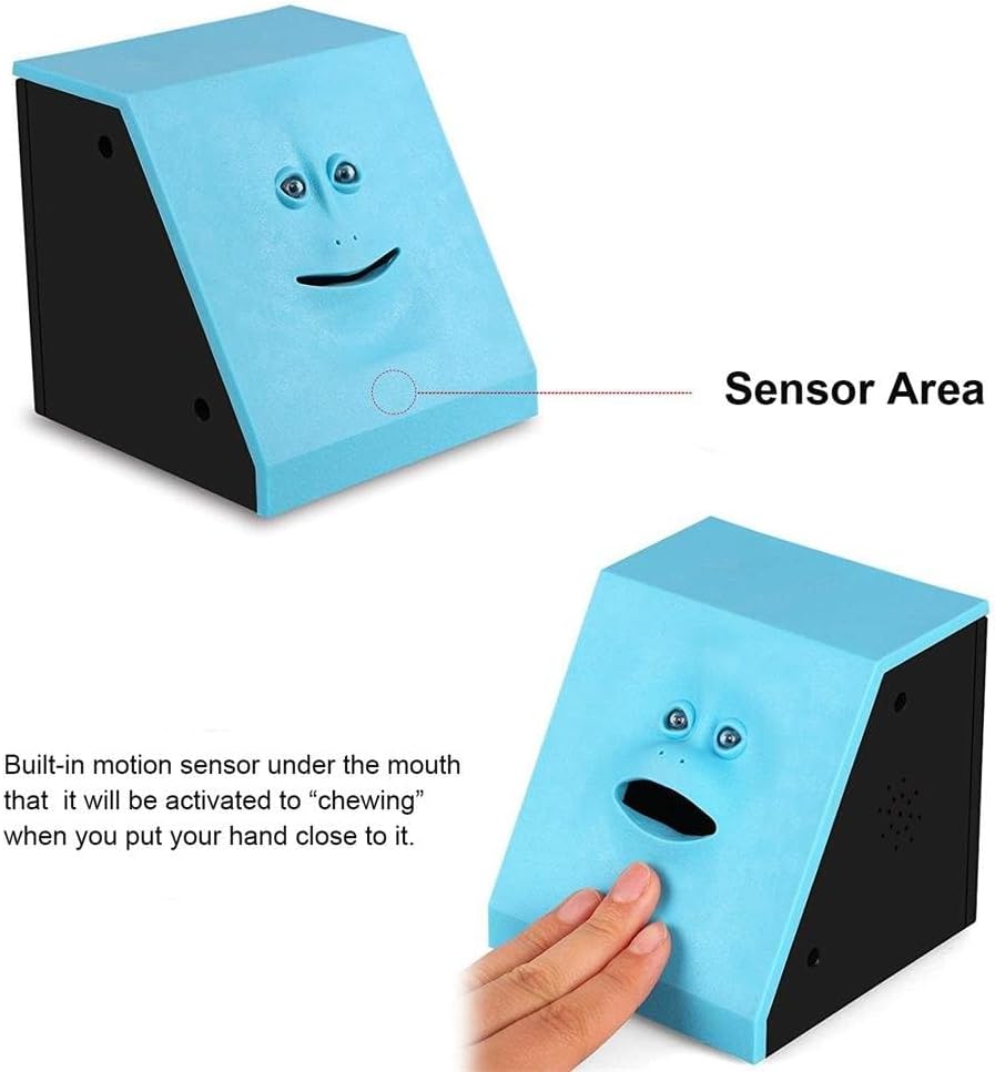 Face Bank and Piggy Bank Coin Eater, Funny Money Saving Box and Wacky Coin Jar