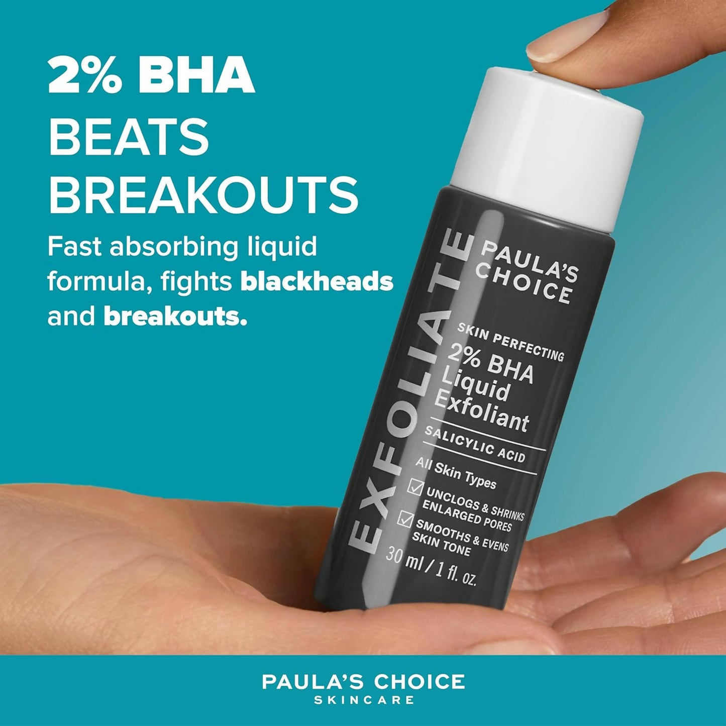 Paula's Choice 2% BHA Liquid Exfoliant Salicylic Acid for Oily Skin - Fights Blackheads, Minimizes Pores, Face Peel - 30ml | UAE Online
