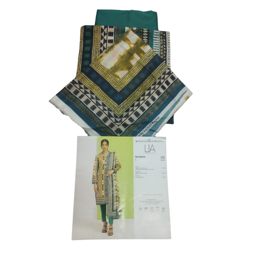 Unstitched 3PC Lady Suits in Dubai & UAE | Digital Printed Lawn