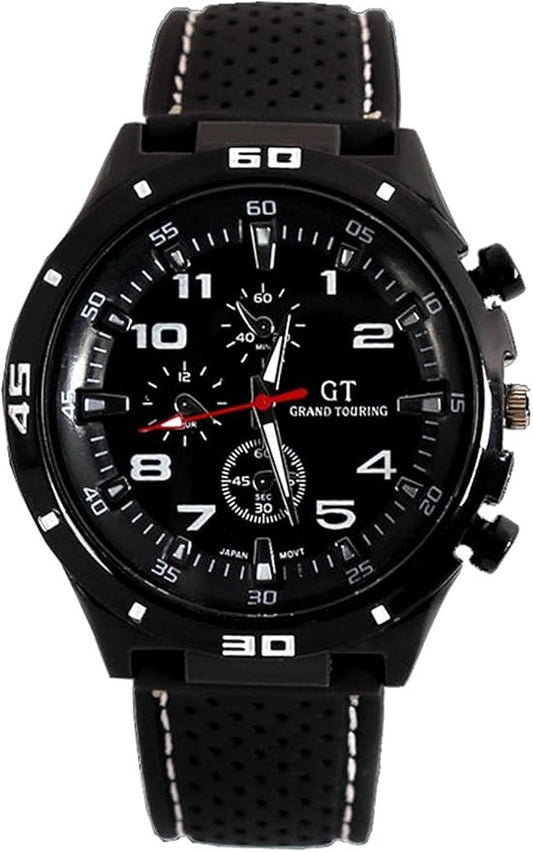 GT Racer Military Pilot Watch for Men – Black Silicone Sports Watch UAE