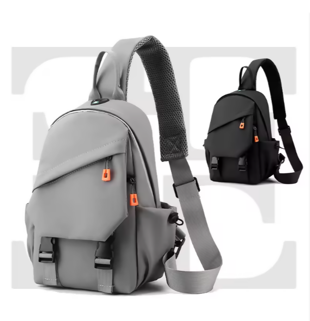 Men's & Women's Waterproof Oxford Crossbody Bag with USB Port | Unisex Chest Bag for Daily Use | OEM Customization UAE