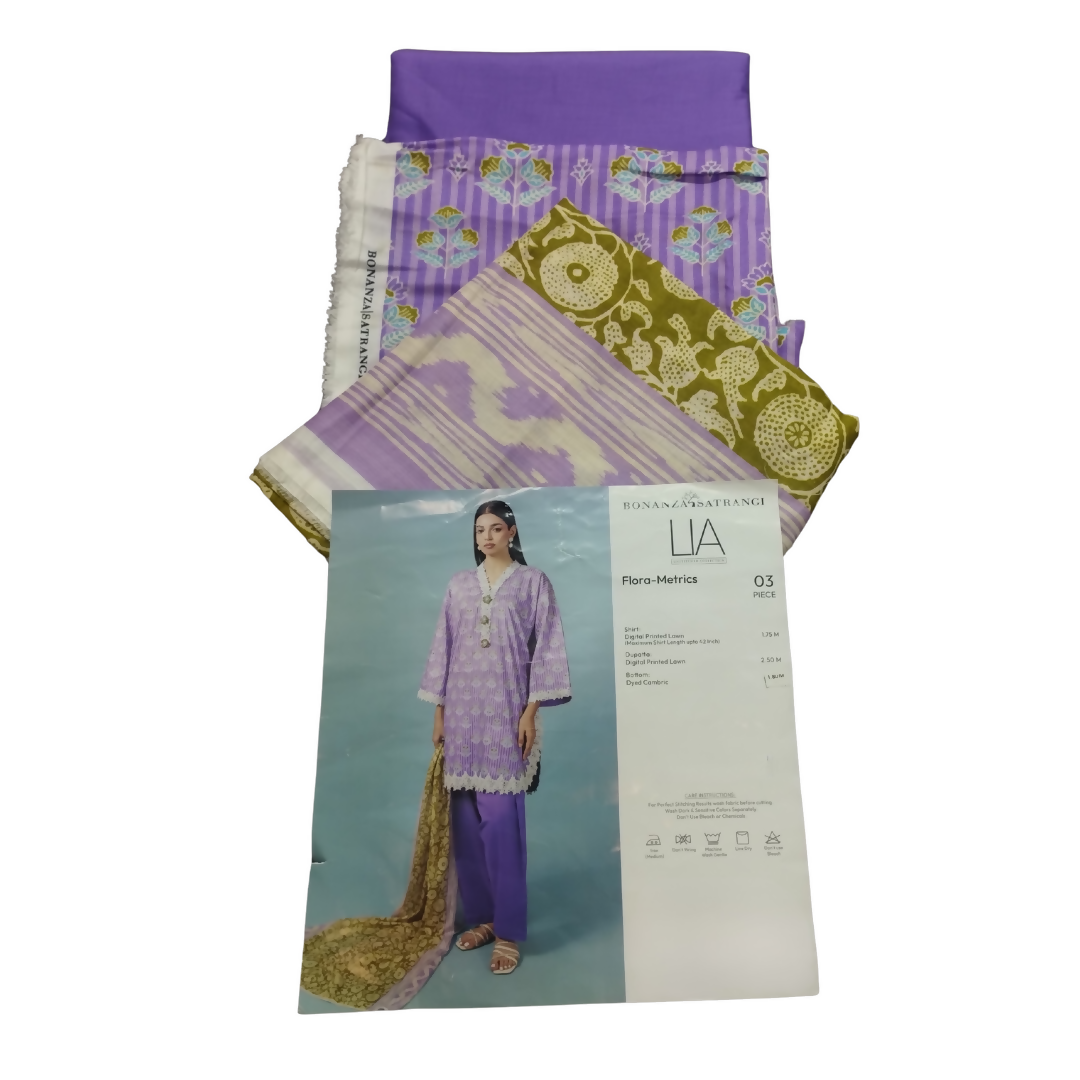 Unstitched 3PC Lady Suits in Dubai & UAE | Digital Printed Lawn