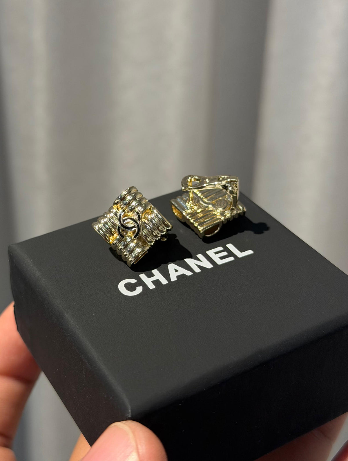 CH CC Logo Gold-Toned Finish Earrings