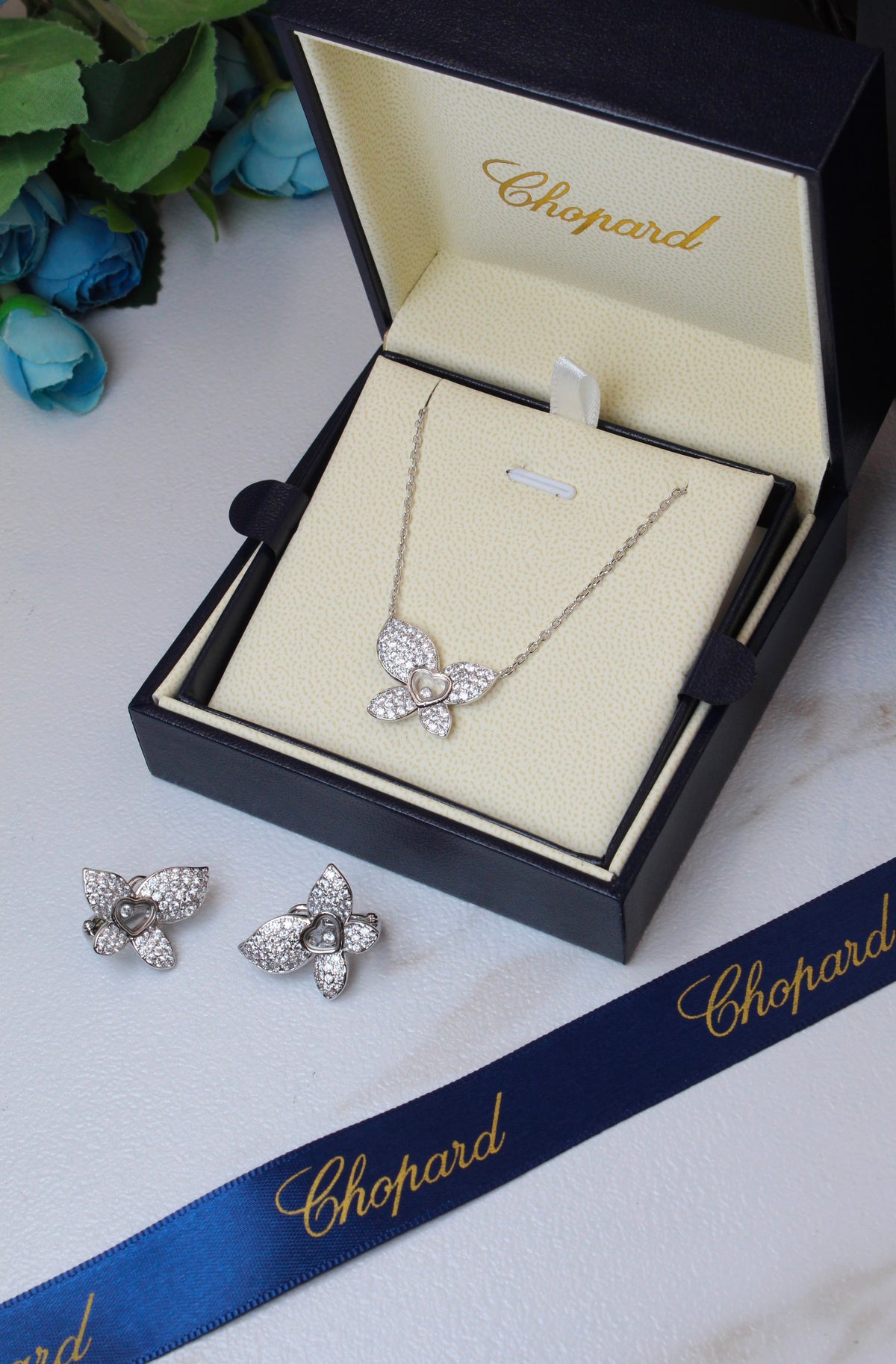 Chopard Happy Butterfly x Mariah Carey Necklace & Earrings