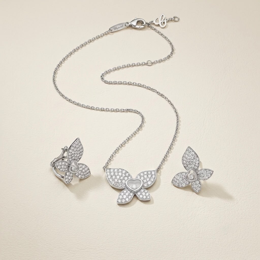 Chopard Happy Butterfly x Mariah Carey Necklace & Earrings
