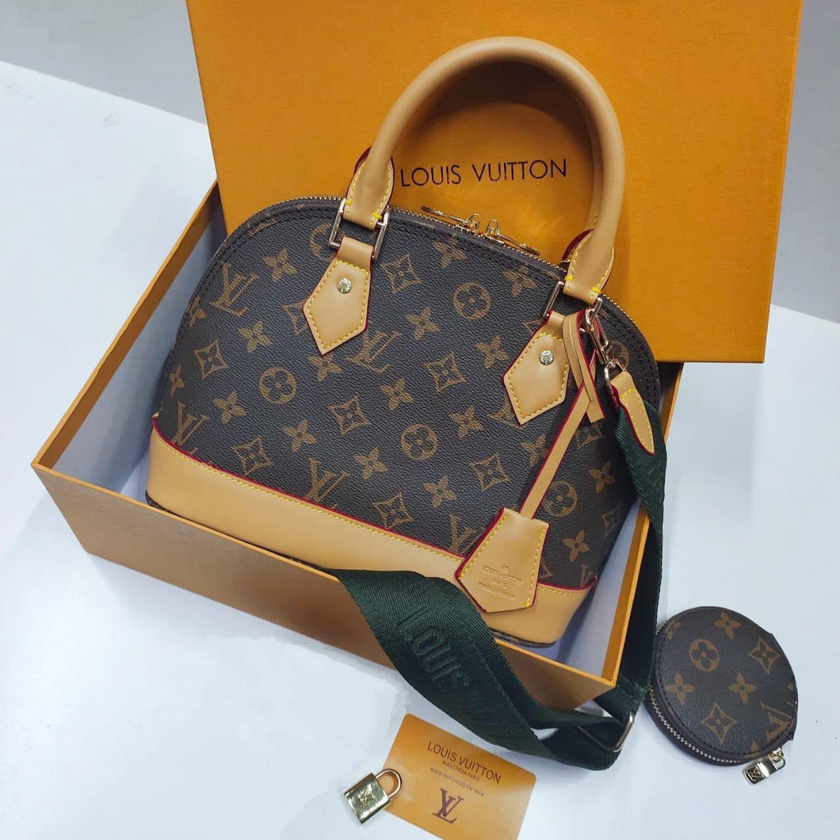 LV Alma Damier Canvas Leather Bag 26cm
