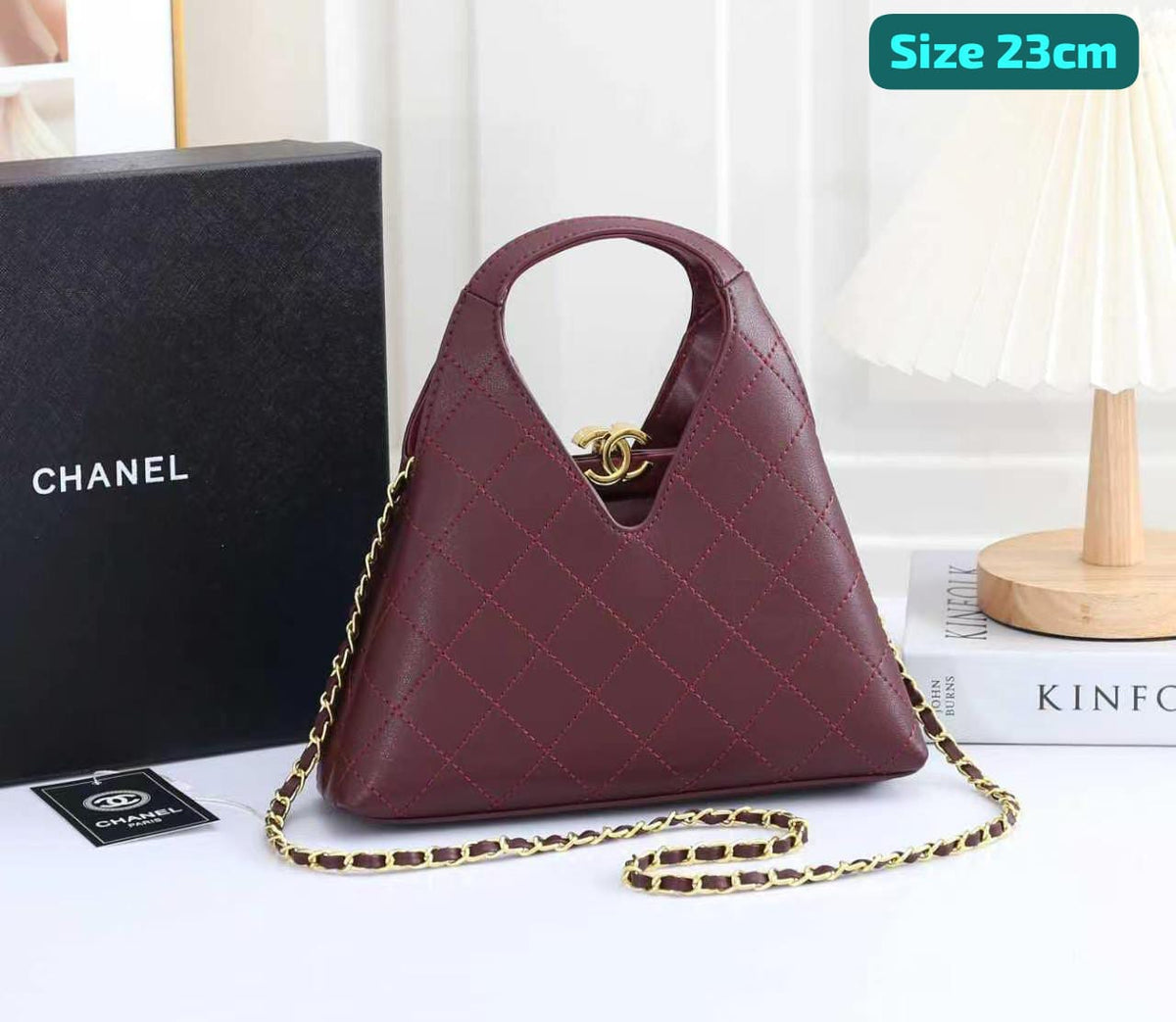 V-Cut Quilted hobo Top Handle Bag