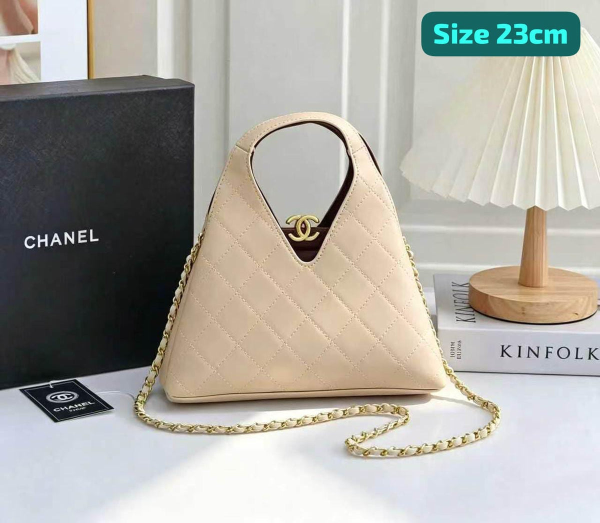 V-Cut Quilted hobo Top Handle Bag