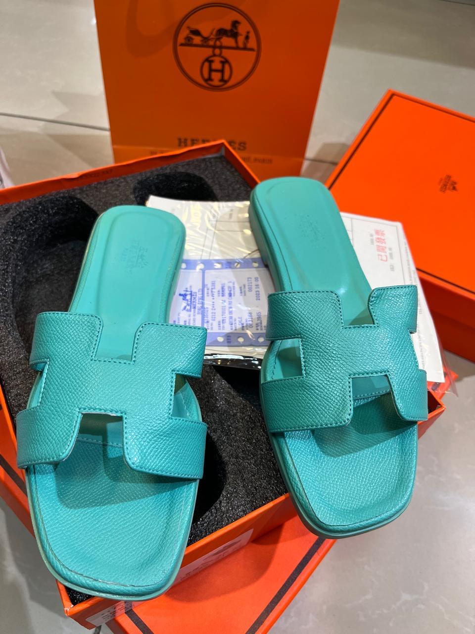 Leather Flat Slippers For Ladies