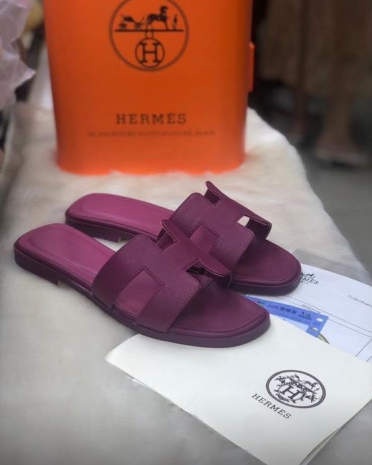 Leather Flat Slippers For Ladies