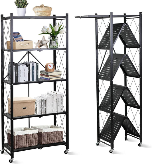 DARAZ UAE Foldable Storage Shelves 5 Tier, Storage Racks Kitchen Cabinet