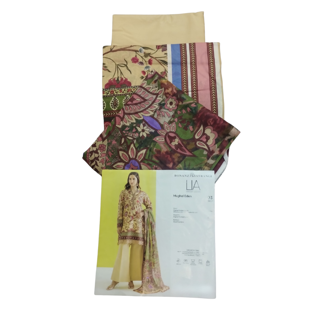 Unstitched 3PC Lady Suits in Dubai & UAE | Digital Printed Lawn