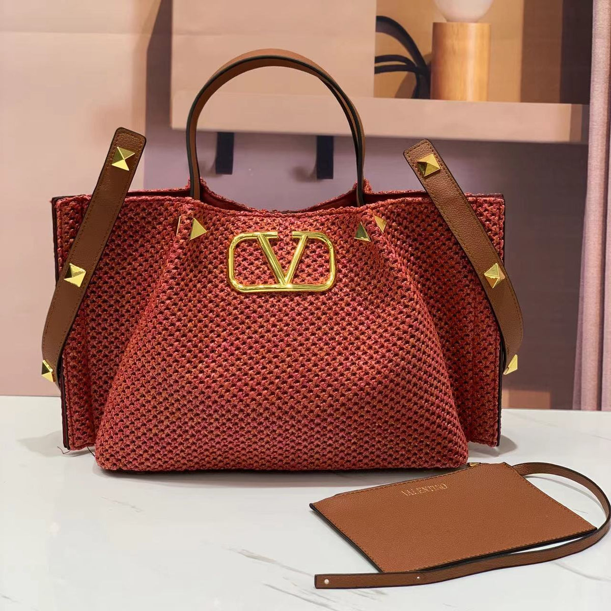 Valentino Women's Woven One Tote 38cm - Saadstore