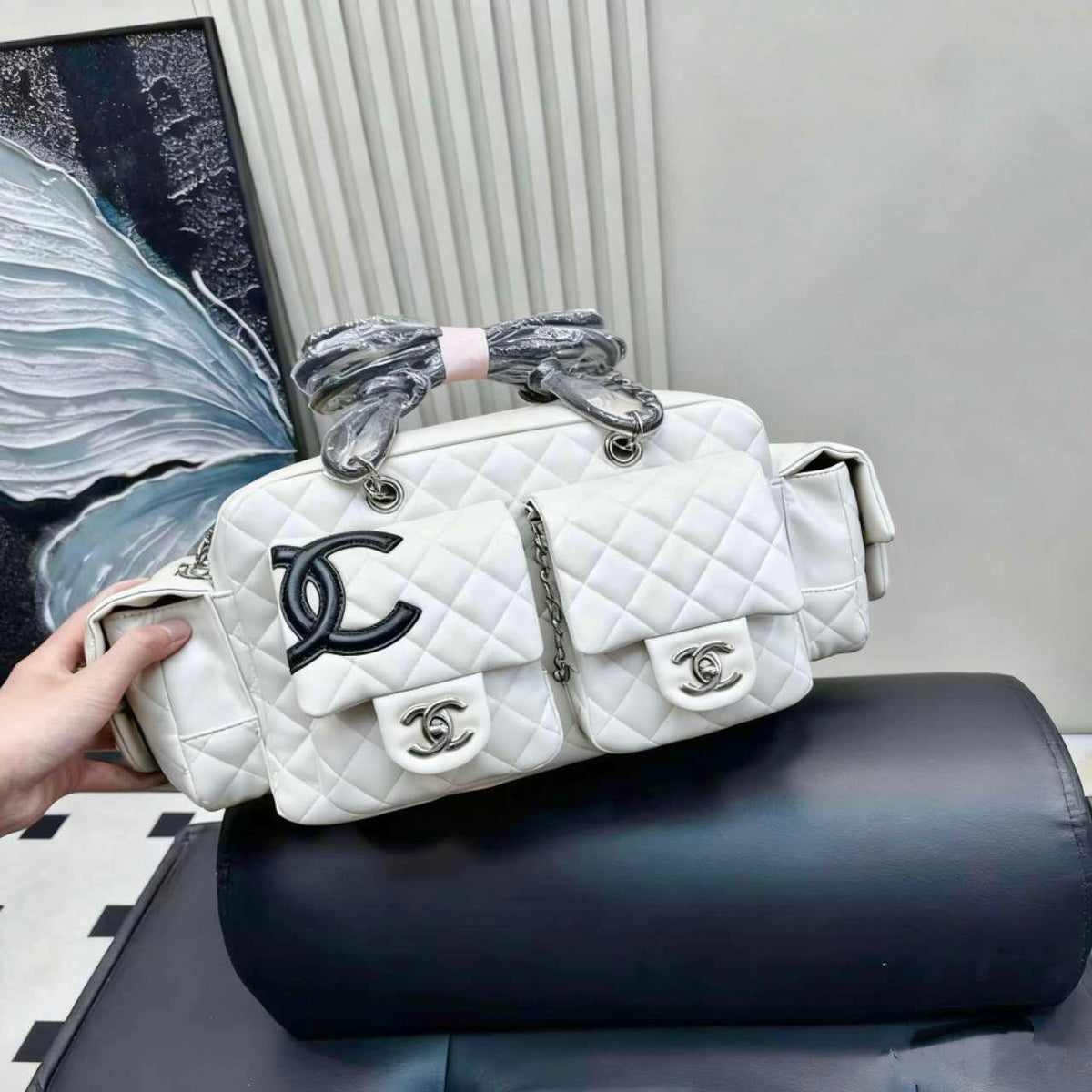 CH Ligne Cambon Reporter Quilted Leather Bag - Saadstore
