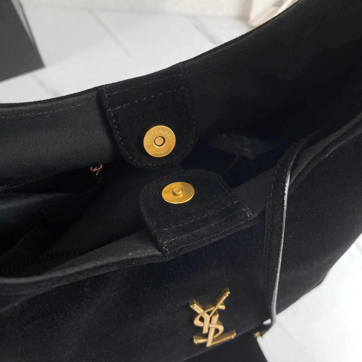 Bucket Bag In Suede Leather With Pouch By YSL - Saadstore