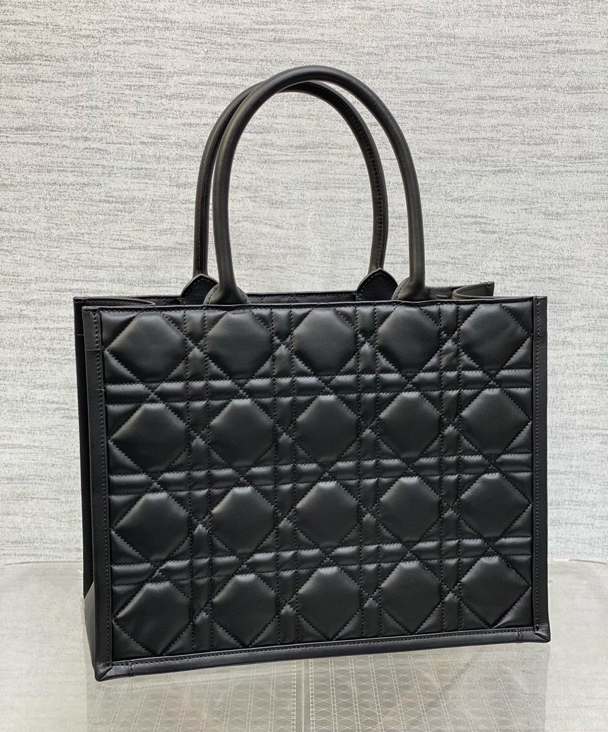 C.D Macro Cannage Calfskin Leather Bag 36cm - Saadstore