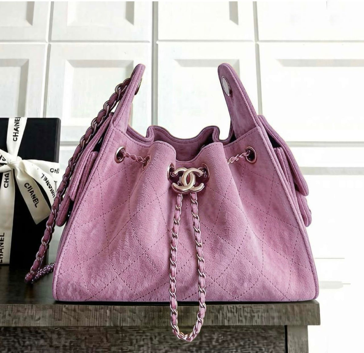 CH 25 Hobo Bag In Suede Leather - Saadstore