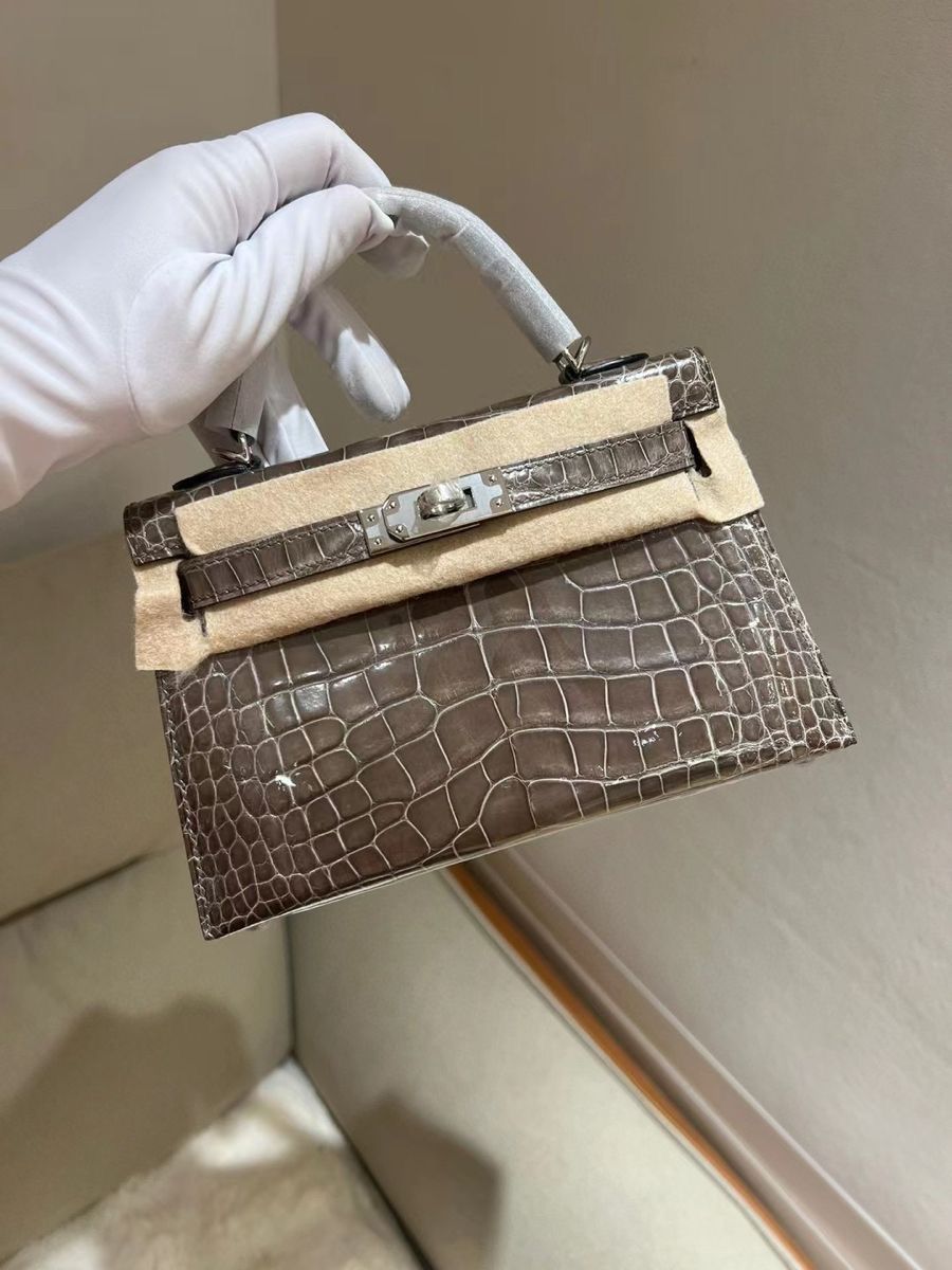 H Mini Crocodile & Alligator Bag 22cm - Saadstore