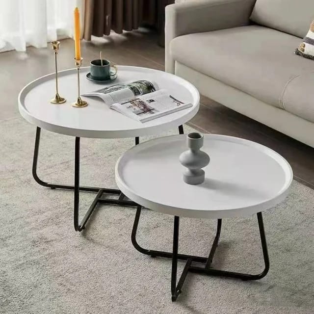Minimalist Round Coffee Table Set - Saadstore