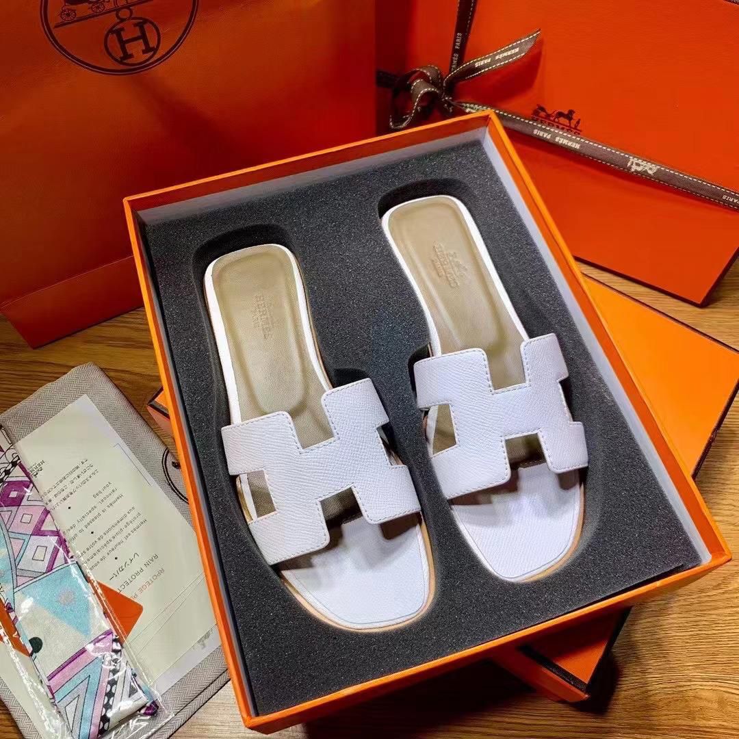 Leather Flat Slippers For Ladies