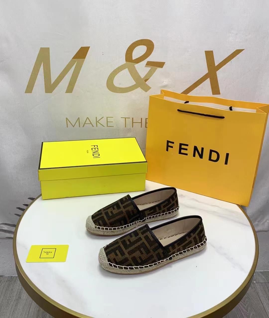 F jacquard fabric espadrilles - Saadstore