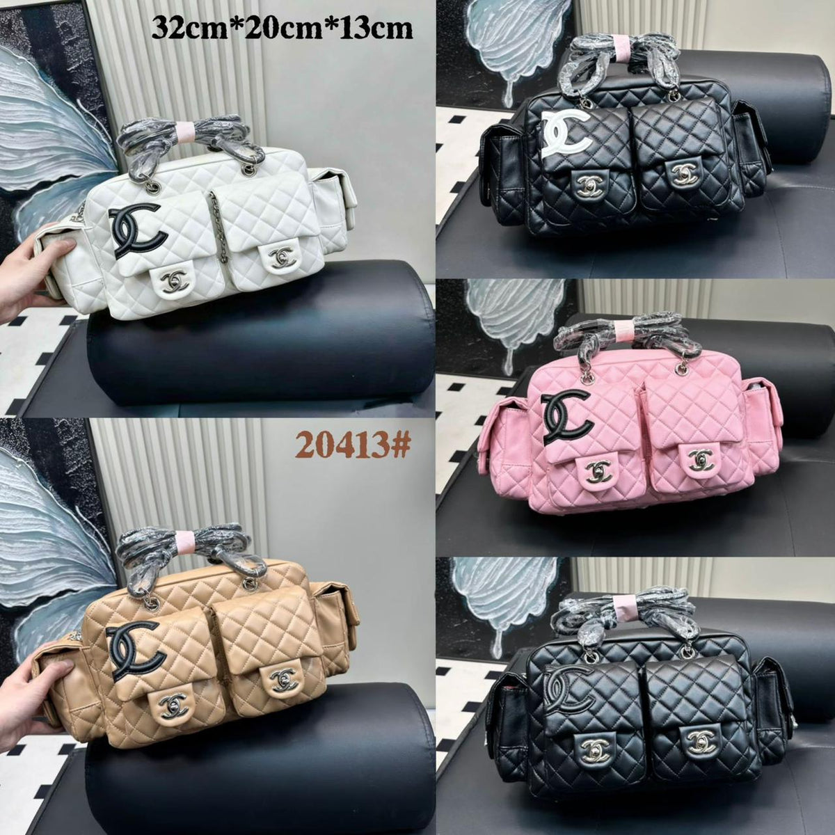 CH Ligne Cambon Reporter Quilted Leather Bag - Saadstore