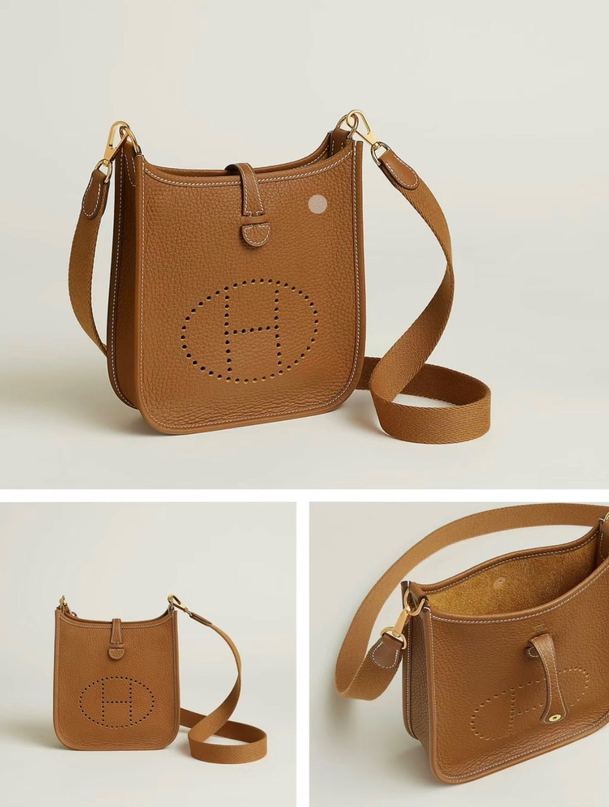 H Evelyne Clemence Leather Bag - Saadstore