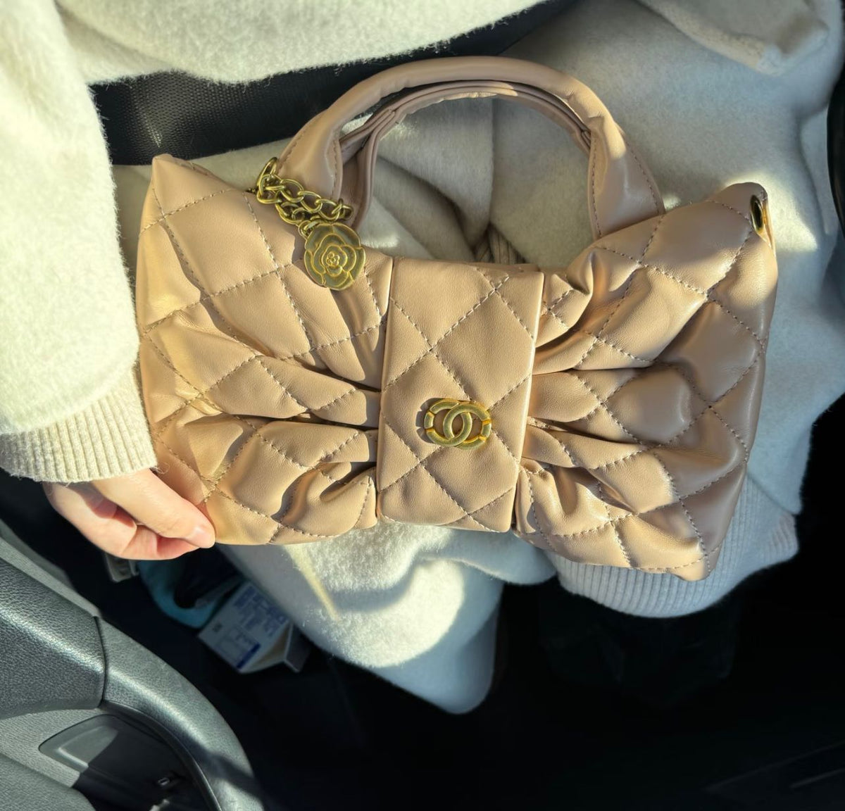 CH Medium Leather Bow Bag - Saadstore