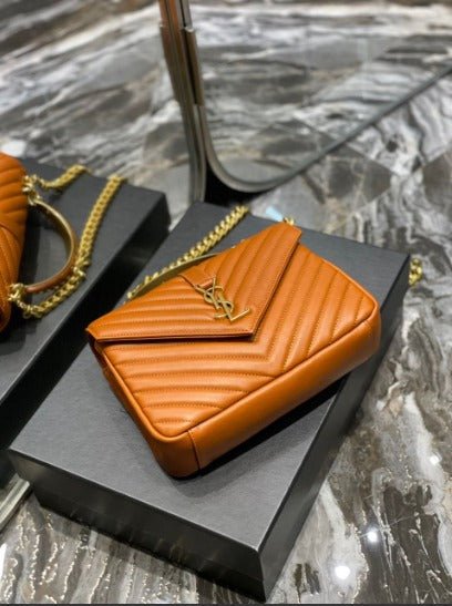𝐒𝐍𝐓 𝐋𝐀𝐑𝐍𝐓 Saint Paris Black Matelasse Leather Large College Cassandre Flap Bag - Saadstore
