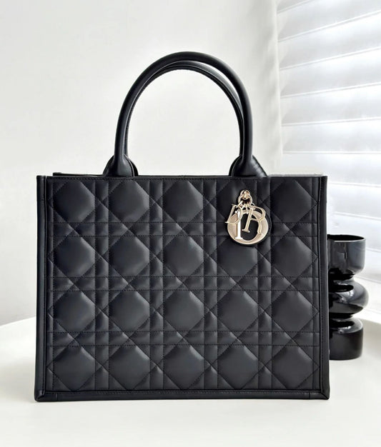 C.D Macro Cannage Calfskin Leather Bag 36cm - Saadstore