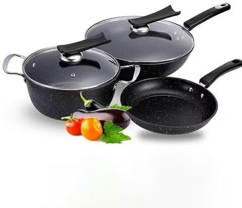 Kitchen Cookware Set (Black) - Saadstore